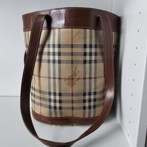 Burberry Brown Plaid Tote Bag
